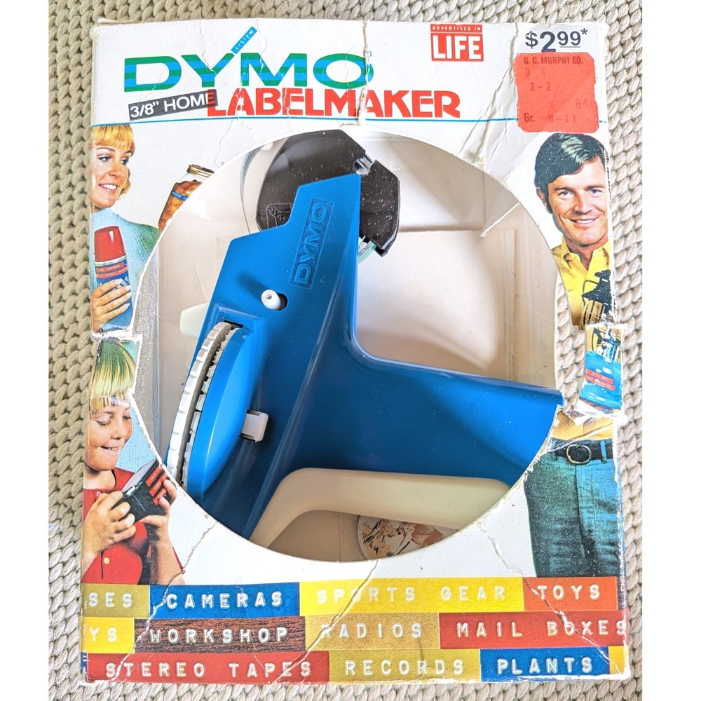 Dymo Labelmaker 1800 Retro Mid Century Modern Organization 1971 Vintage OG Box